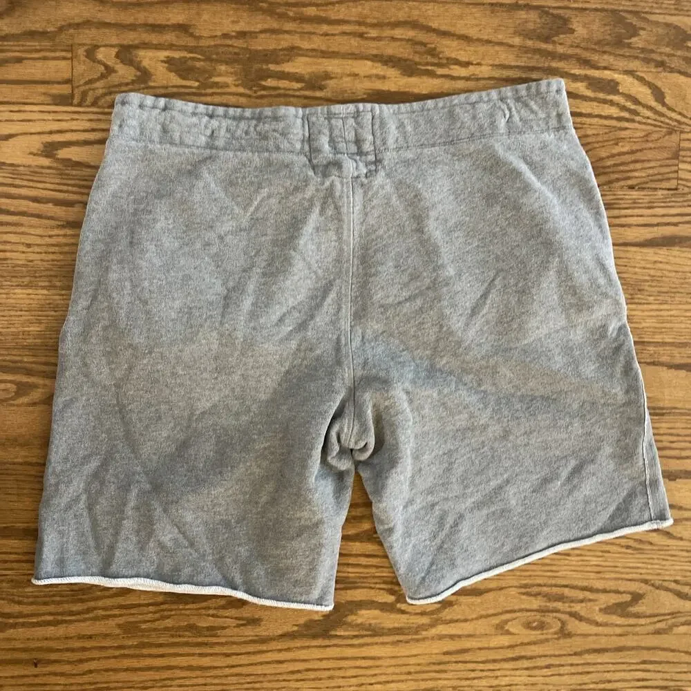 Y2K Express Men’s Shorts Size Medium Lion Embroidered Gray Cotton Cut Off Sweats
